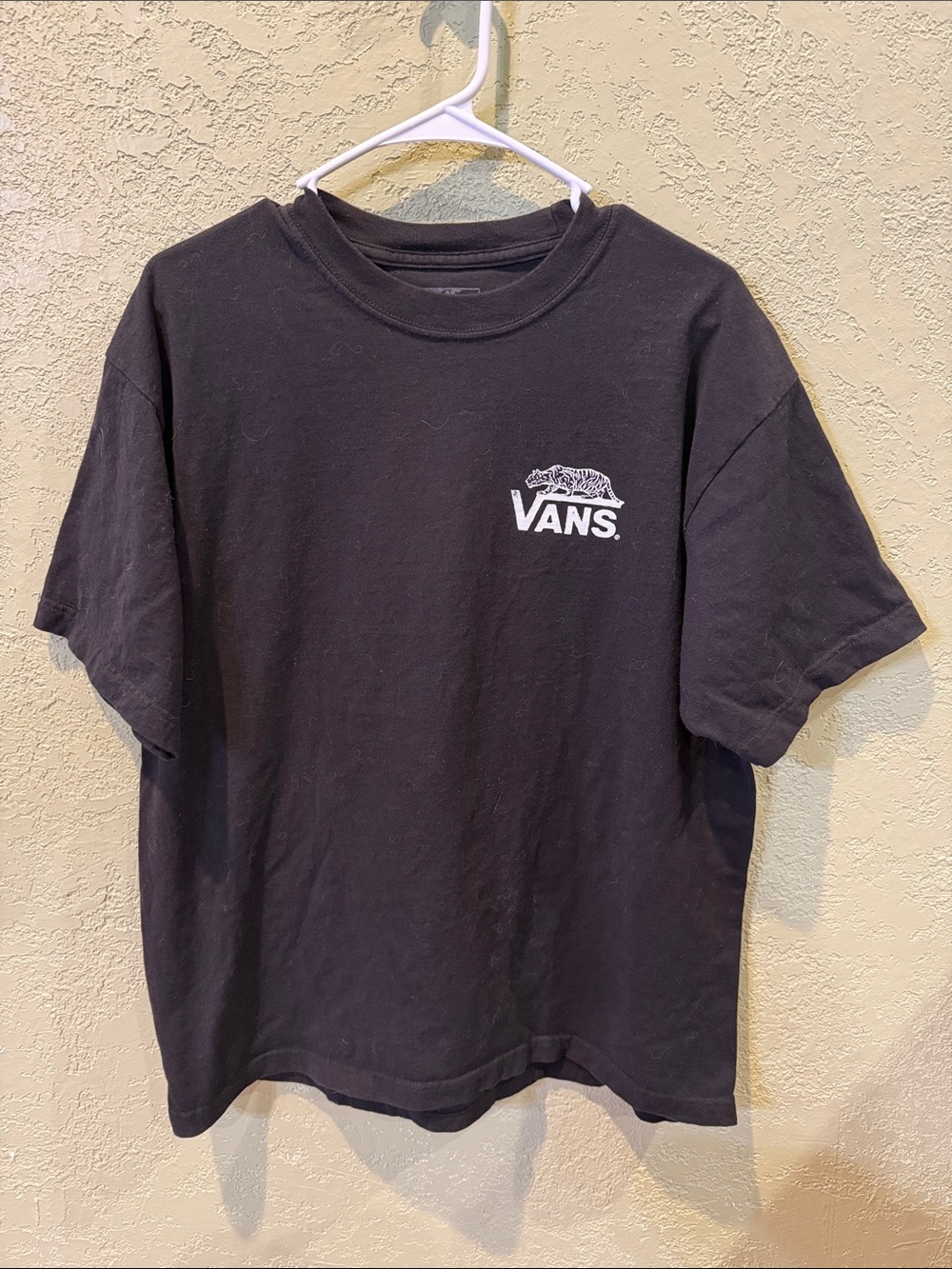 Vans Black Short Sleeve Tee with White Logo